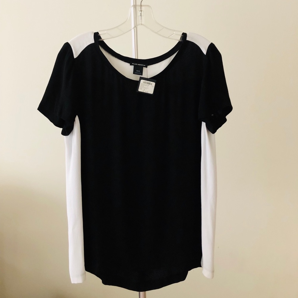 CLUB MONACO - Short Slv Color Blocked Top - NEW